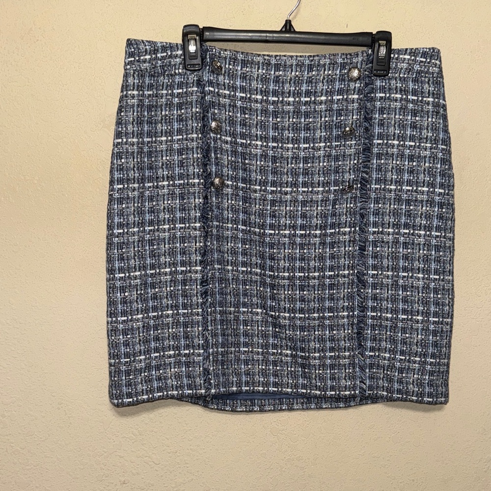 Talbots Navy Plaid Mini Skirt